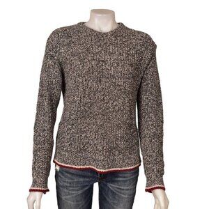 Roots Cabin Knit Oversized Sweater Gray Crewneck Size Small